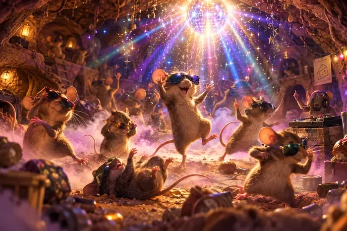Escena de humor: ratones de discoteca